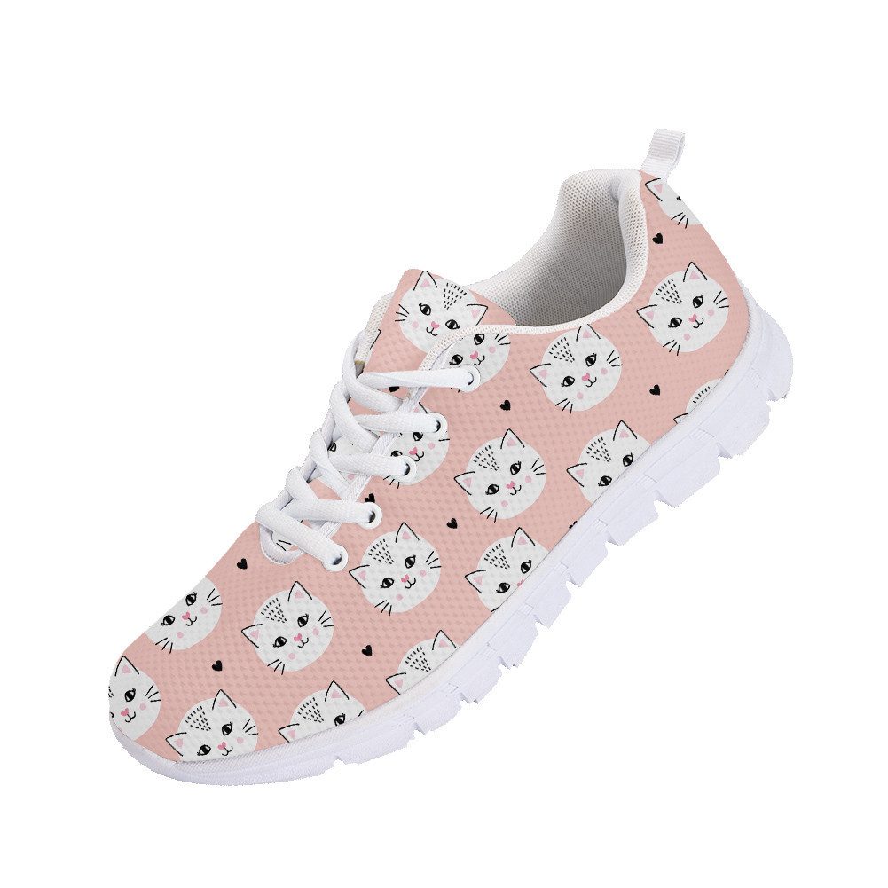 638633962507429462.jpg Pastel Peach Pink Face Of White Cat Running Shoes Sport Sneakers