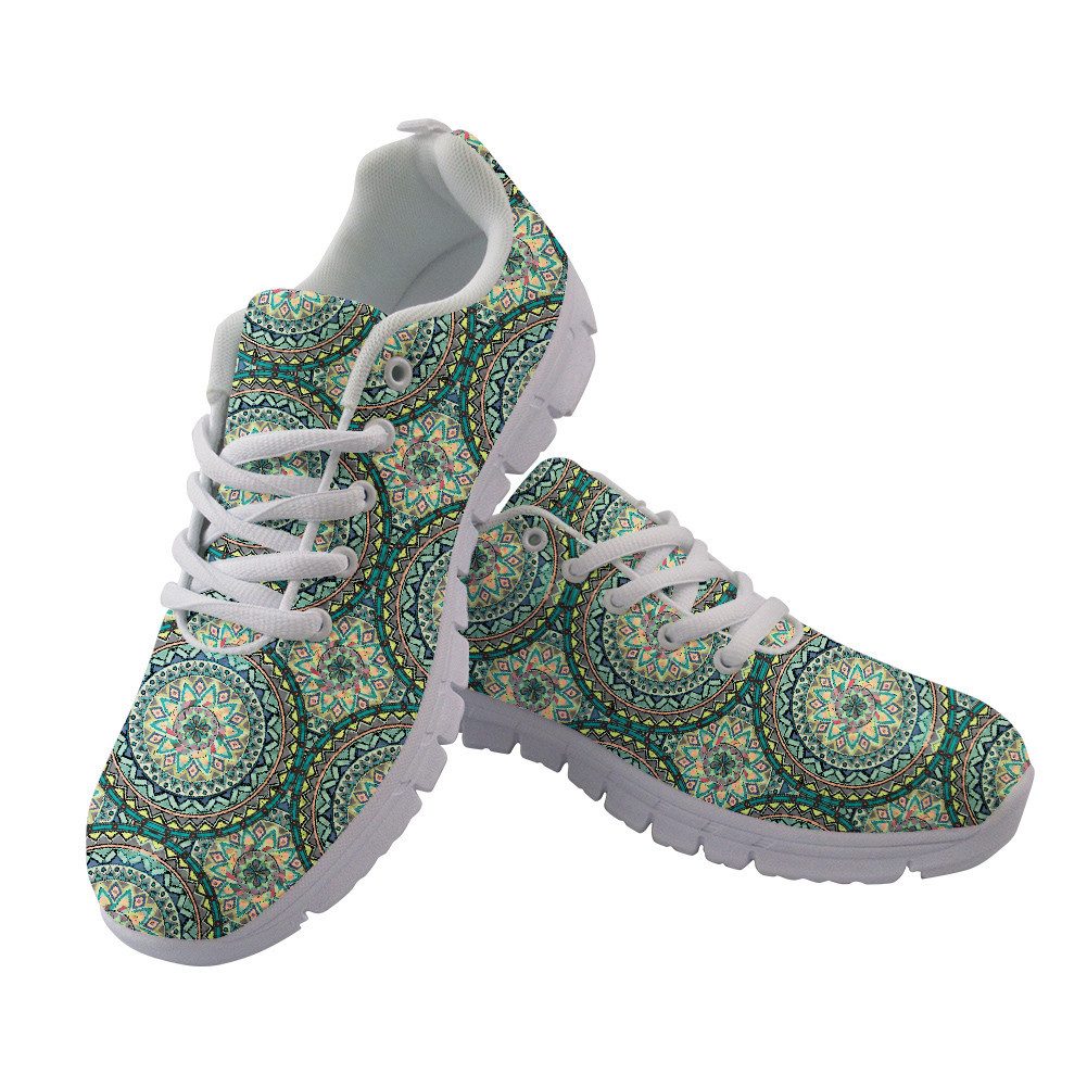 Ornate Floral With Vintage Mandala Elements Running Shoes Sport Sneakers