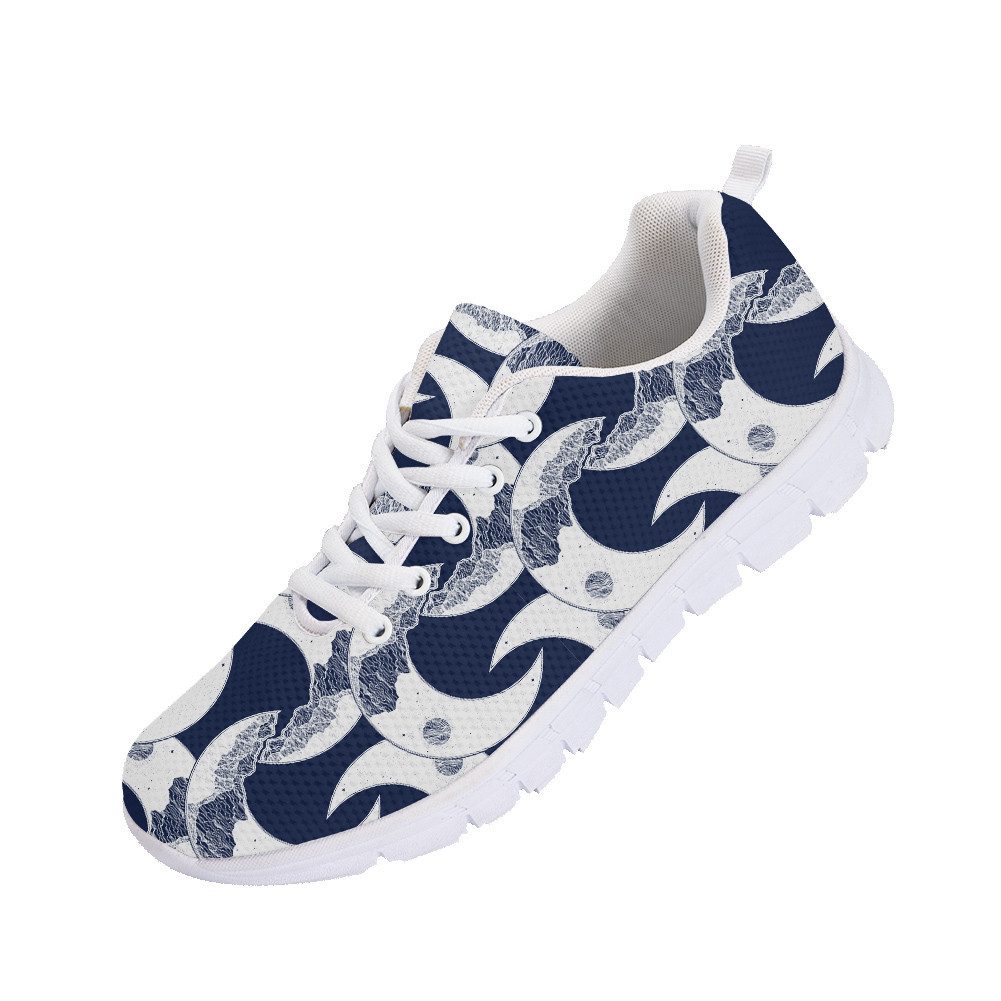 638633962692085141.jpg Planet Moon Crescent On Dark Blue Background Running Shoes Sport Sneakers