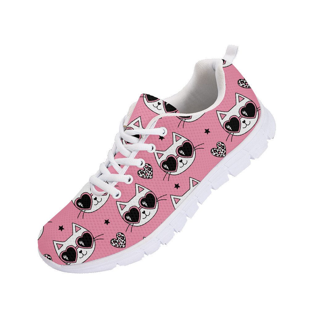 638633963714610019.jpg Pink Leopard Skin Heart With And Stars Cat Face Cartoon Running Shoes Sport Sneakers