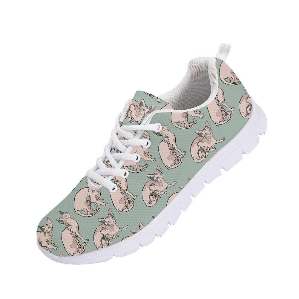 638633964266995515.jpg Pink Sphynx Cats In Cartoon Style Running Shoes Sport Sneakers