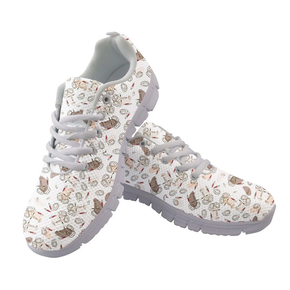 Pattern Of Faces Of Different Skin Colors Running Shoes Sport Sneakers