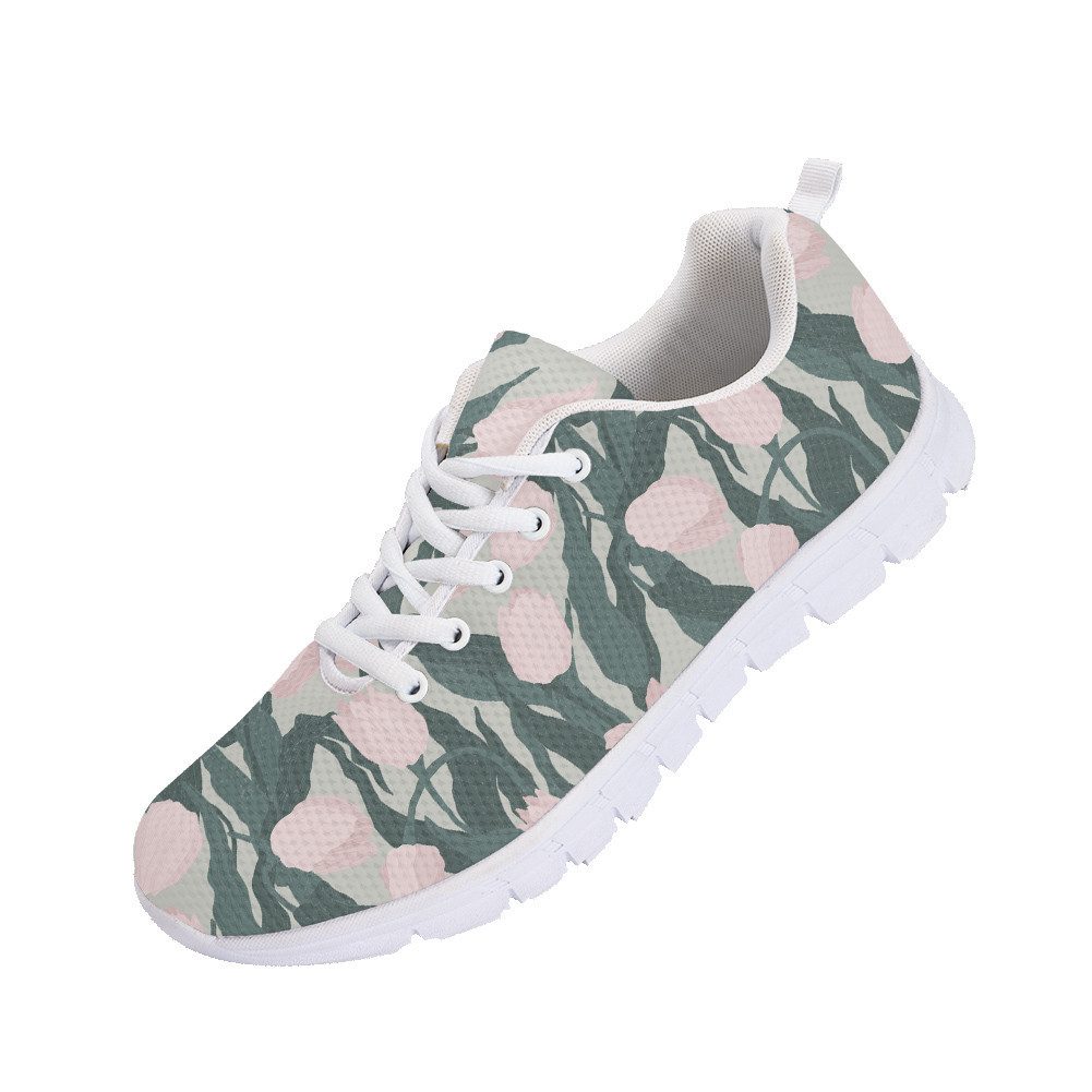 638633964980747617.jpg Pastel Pink Tulip Flowers On Light Green Background Sketch Pattern Running Shoes Sport Sneakers